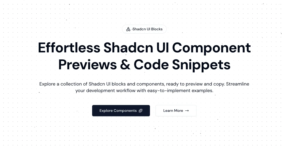 Shadcn UI Blocks